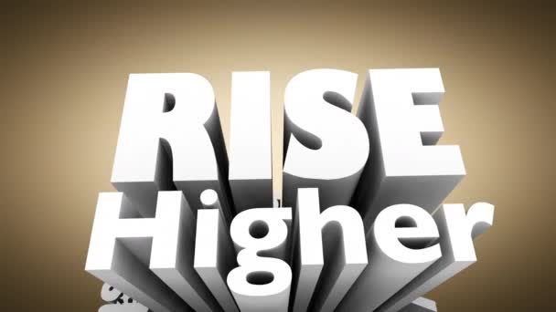 Rise Succeed Lift Grow Increase Higher Reach Goals Words Animation — Stock Video