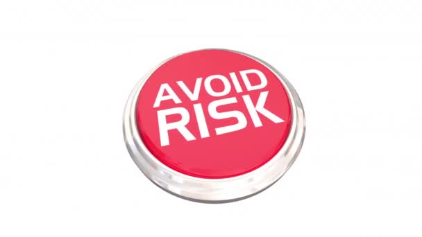 危険ボタンを避ける損失の危険警告3Dアニメーションを軽減 — ストック動画