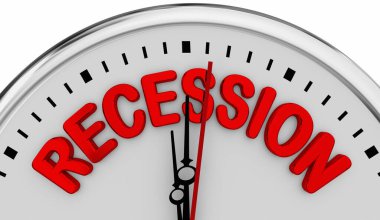 Recession Clock Time Economy Down Countdown Deadline 3d Illustration clipart