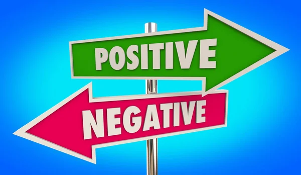 Positive Negative Signs Good Bad Choice Direction Iillustration — Foto de Stock
