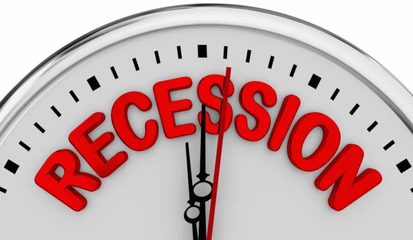 Recession Clock Time Economy Countdown Deadline Illustration — Stock Fotó