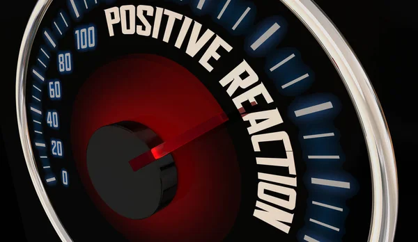 Positive Reaction Speedometer Good Response Answer Feedback Illustration — Stock Photo, Image