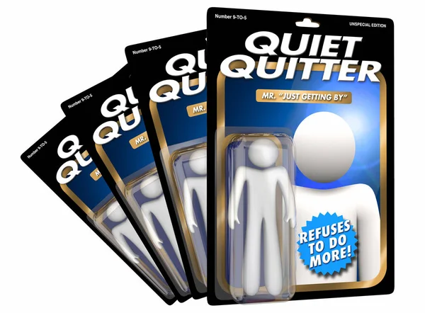 Quiet Quitter Worker Employee Extra Effort Action Figure Illustration — 스톡 사진