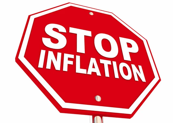 停止通货膨胀签署结束高昂价格增加3D说明问题 — 图库照片