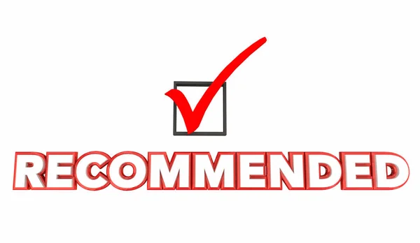 Recommended Top Pick Review Check Mark Box Best Choice Illustration — Stock fotografie