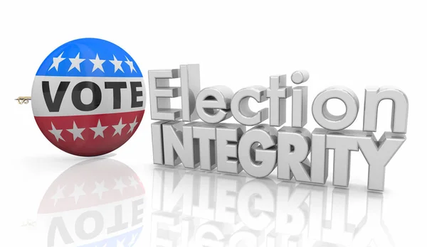 Election Integrity Security Vote Button Pin Democracy Illustration — Stock fotografie