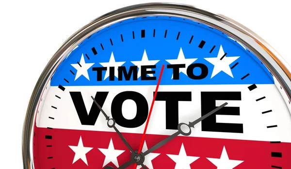 Time Vote Clock Remember Election Deadline Cast Ballot Illustration —  Fotos de Stock