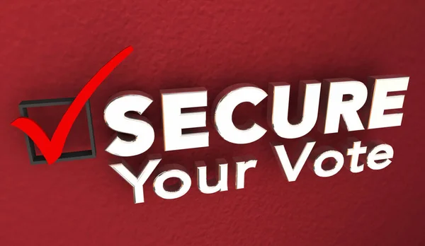 Secure Your Vote Check Mark Box Election Integrity Protect Prevent — Stock Photo, Image