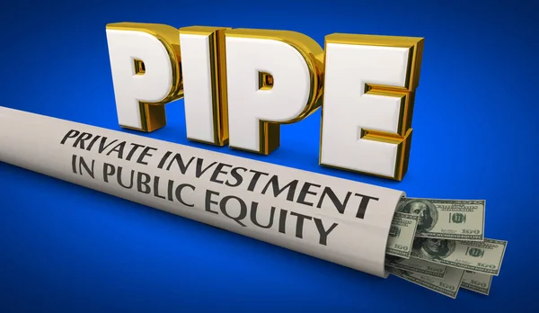 Pipe Private Investment Public Equity Stock Market Funds Shares Illustration — Stock Fotó