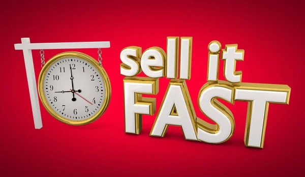 Sell Fast Clock Sale Now Best Timing Urgent Countdown Sign — Stockfoto