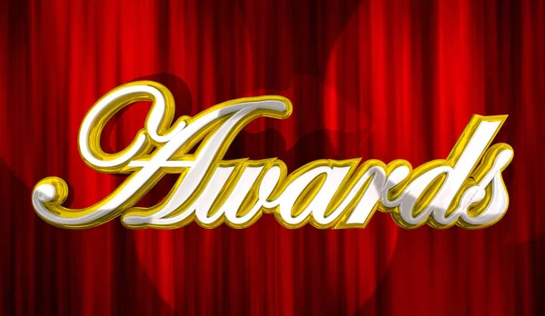 Awards Show Presentation Honors Ceremony Red Curtains Word Illustration — Zdjęcie stockowe