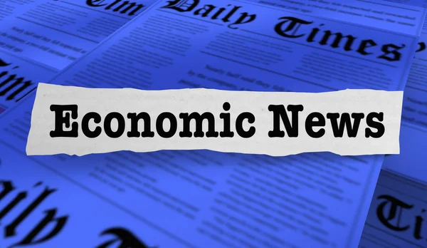 Economic News Headlines Reporting Trend Analysis Illustration — Stok fotoğraf