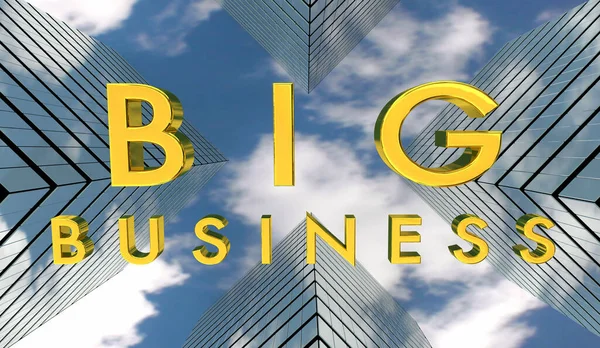 大型商业公司大楼财务巨人天窗3D说明 — 图库照片