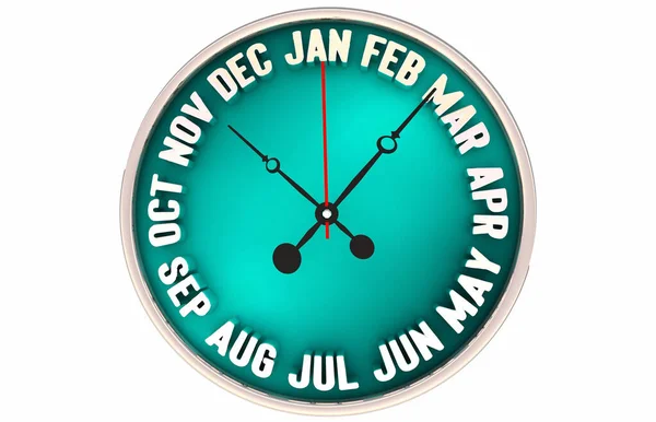 Calendar Clock Months Time Passing Countdown Schedule Illustration — Zdjęcie stockowe