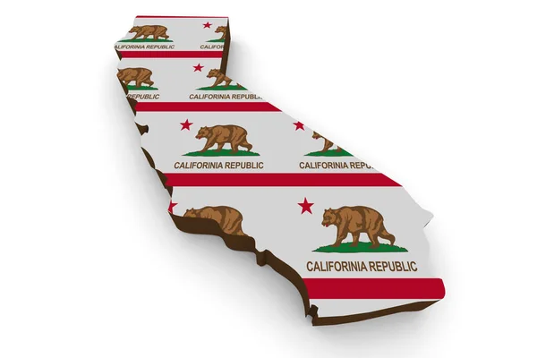 Καλιφόρνια Κράτος Σημαία Χάρτης Ταξίδι Ιστορικό Εικονογράφηση — Φωτογραφία Αρχείου