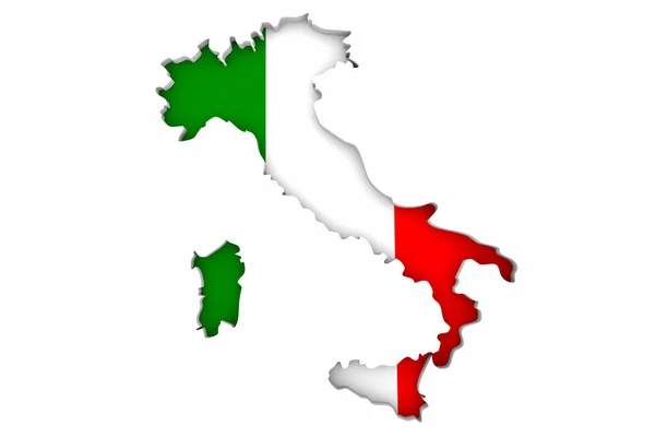 意大利地图船旗国背景说明3 — 图库照片