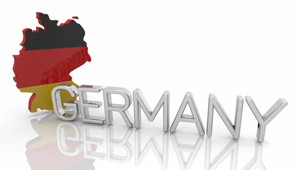 Germany Country Nation Map Flag Name Illustration — стокове фото