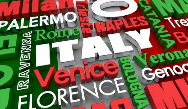 意大利城市国家国旗背景 — 图库照片