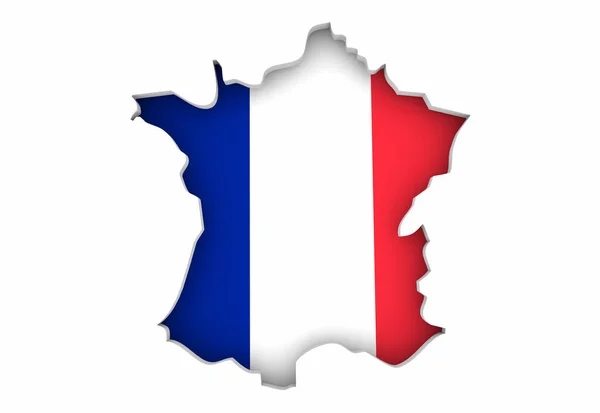フランス国トリコロールフラッグ背景3Dイラスト — ストック写真