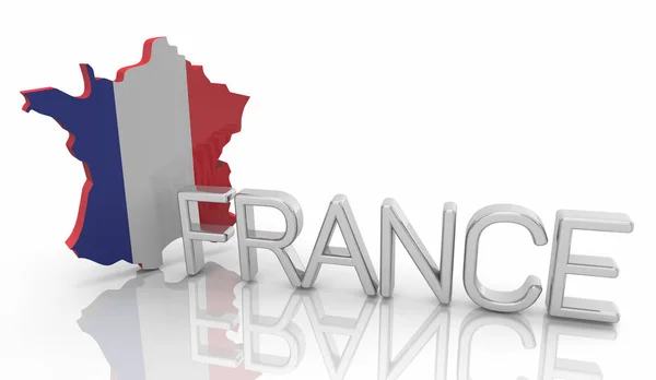 法国国旗地图图标背景说明3D — 图库照片
