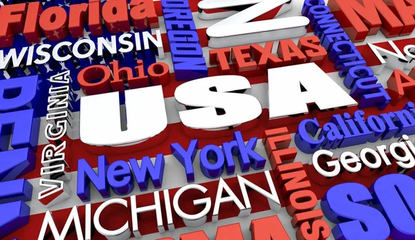 Usa United States America Travel Destinations Flag Background Illustration — Stockfoto