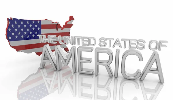 Соединённые Штаты Америки Карта Флага Сша Слова Иллюстрация — стоковое фото