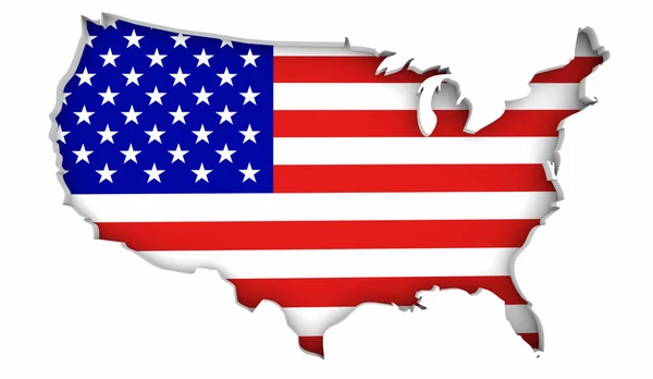 Usa United States America Country Map Flag Background Illustration — Stok fotoğraf