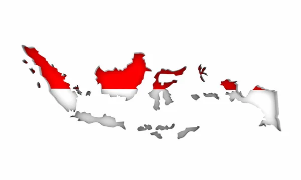 インドネシア国旗国背景3Dイラスト — ストック写真