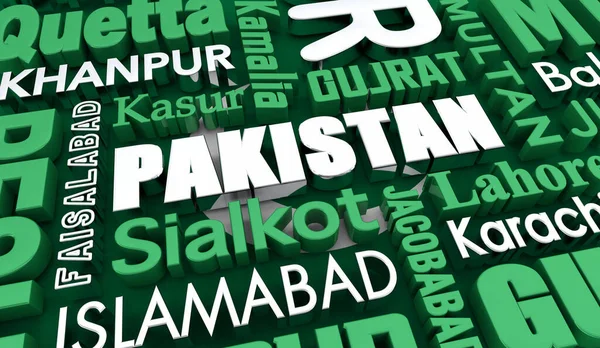 Pakistan Cities Country Map Background Illustration — Stock Photo, Image