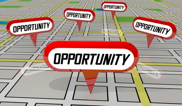 Opportunity Map Locations Real Estate Homes Businesses Customers Illustration — Stockfoto