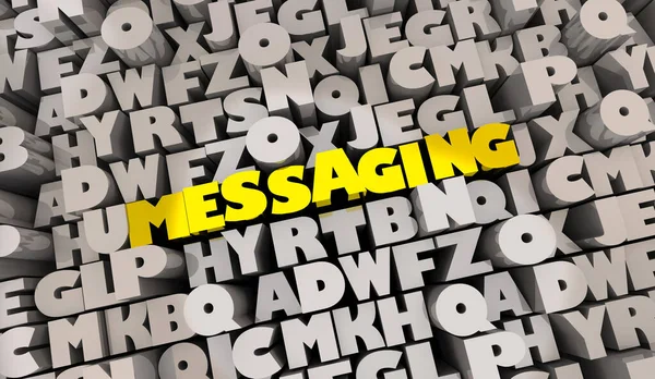 メッセージワード効果的なコミュニケーションメッセージ配信 3Dイラスト — ストック写真