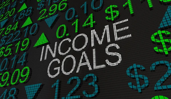 Income Goals Make Money Stock Market Buy Sell Earnings Grow — 스톡 사진