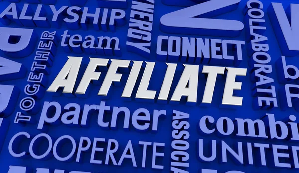 Affiliate Partnership Marketing Cooperation Opportunity Words Illustration — Stockfoto