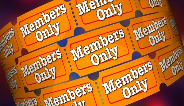 Members Only Exclusive Tickets Club Privilege Special Pass Access Illustration — Stok fotoğraf