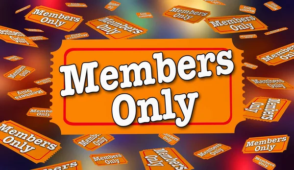 Members Only Tickets Special Exclusive Event Passes Club Benefits Illustration — Stockfoto