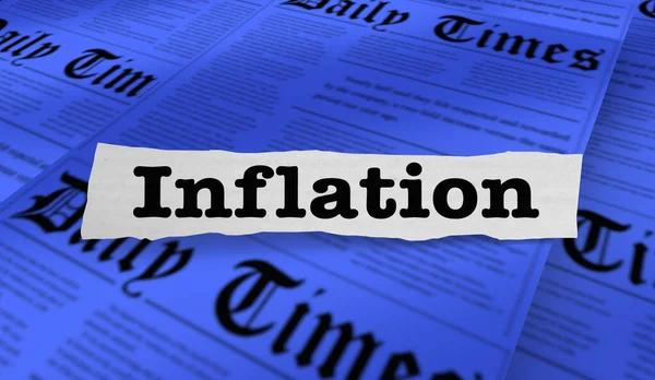 Inflation News Headline Economy Prices Rising Higher Costs Illustration — 스톡 사진