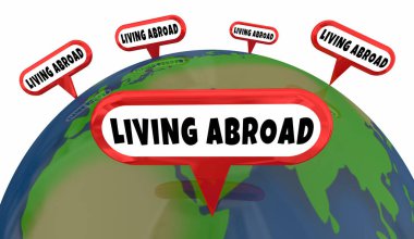 Living Abroad World Travel Life Around World Earth Globe 3d Illustration clipart