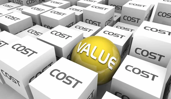 Value Cost Customer Satisfaction Key Principles Elements Illustration — Stock fotografie