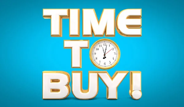 Tiempo Para Comprar Mejor Momento Correcto Compra Venta Producto Reloj — Foto de Stock
