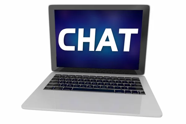 Chat Laptop Computer Kunstmatige Intelligentie Open Chatbot Machine Learning Illustratie — Stockfoto