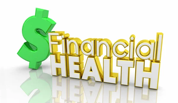 金融健康ドルサインお金予算 Outlookのアドバイスヘルプ3Dイラスト — ストック写真