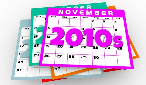 2010S Decennium Jaren Kalender Pagina Generatie Tijd Voorbij Tijdperk Illustratie — Stockfoto