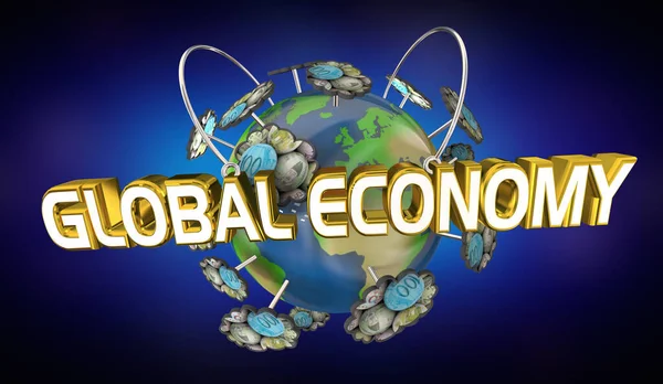 Global Economy World Trade International Economic News Llüstrasyon — Stok fotoğraf