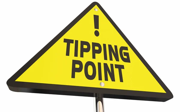 Tipping Point Yellow Warning Sign Danger Return Illustration — Stock fotografie