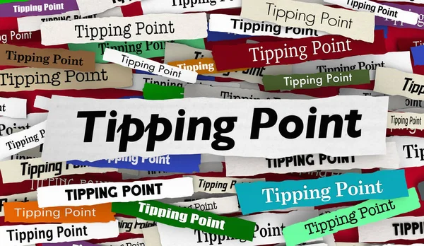 Tipping Point Return News Headlines Critical Event Illustration — Stock Photo, Image
