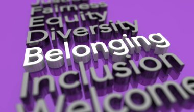 Belonging Diversity Equity Inclusion DEIB Workplace Fairness Welcoming 3d Illustration clipart