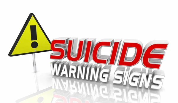 Suicide Warning Signs Mental Health Prevention Behavior Depression Illustration — Stock Photo, Image