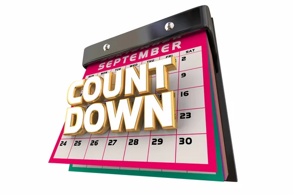 Countdown Deadline Kalender Letzte Tage Wochen Monate Ende Bald Erinnerung — Stockfoto