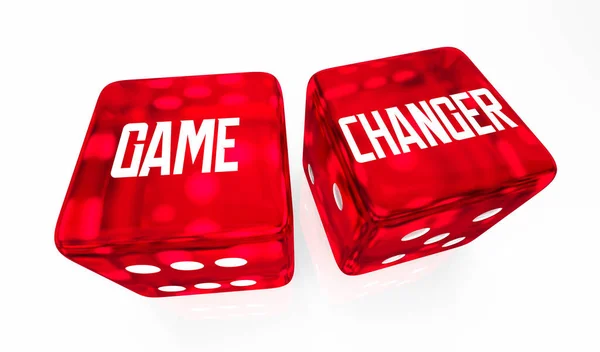 Game Changer Dice Roll Winning Change New Condition Prowadzić Przewagę — Zdjęcie stockowe