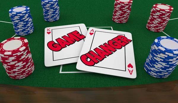 Game Changer Winning Hand Playing Cards New Situation Good Change — Stock Photo, Image